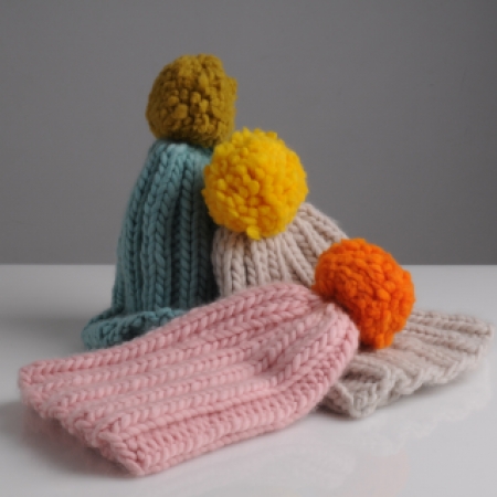 chunky bobble hats by Mrs Moon