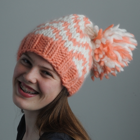Loopy Hat shown in Creme Caramel and Marshmallow