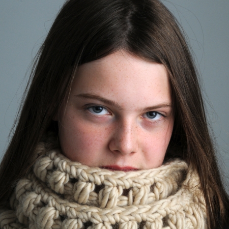 2 skein cowl shown in Sugared Almond